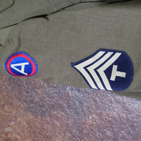 WWII Ike style wool jacket with patching etc Dec 16th, 1944 - Picture 5 of 12